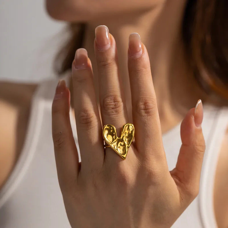 Heart-Shaped Open Ring
